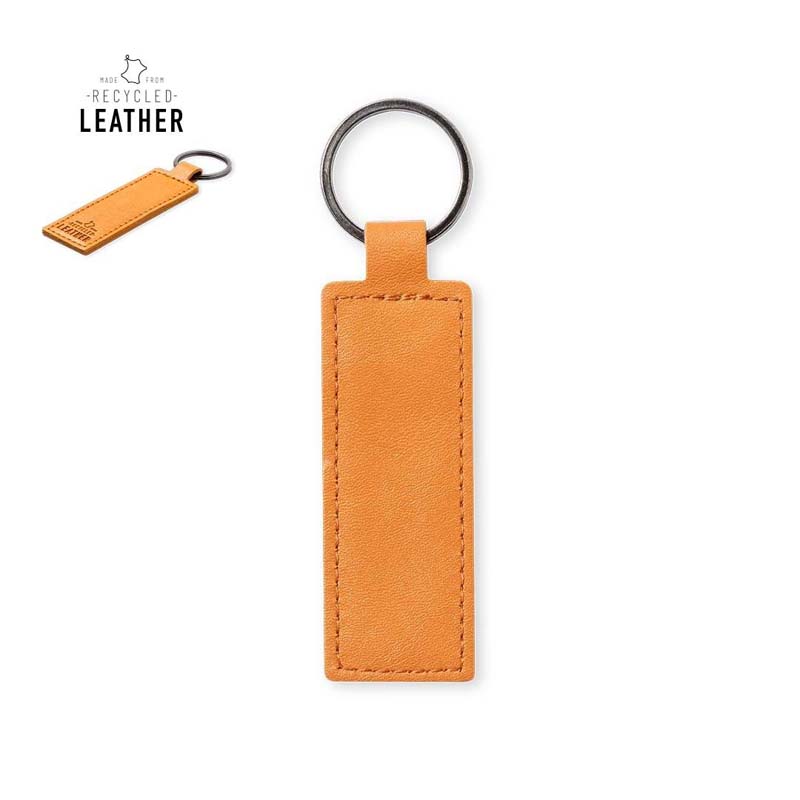 Keyring - Recycled Leather Rectangle