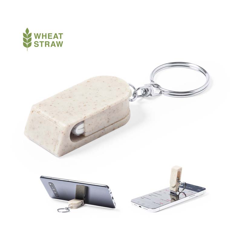 Wheat Straw Phone Holder Keyring