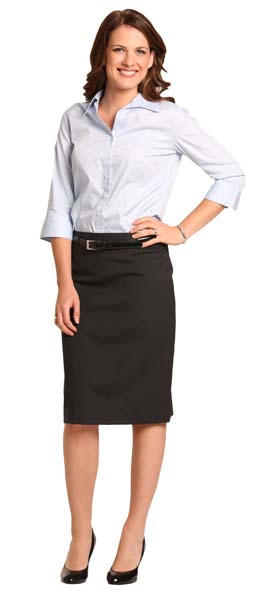 Wool Blend Pencil Skirt