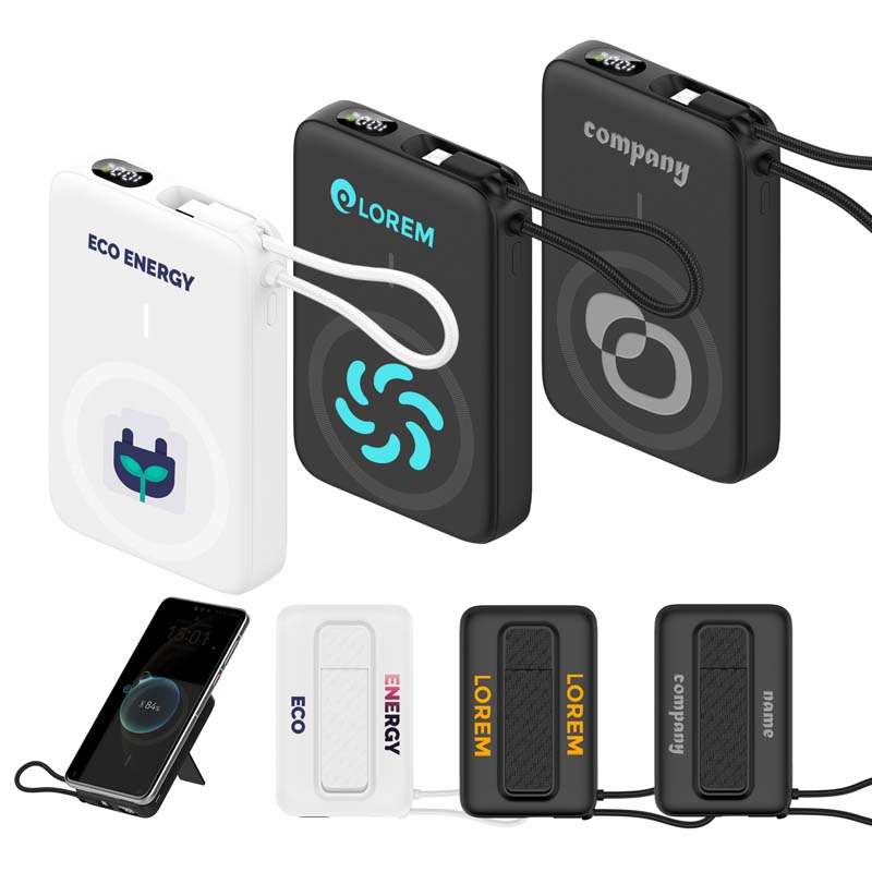 10000mAh Magnetic Wireless Power Bank with Charging Cable