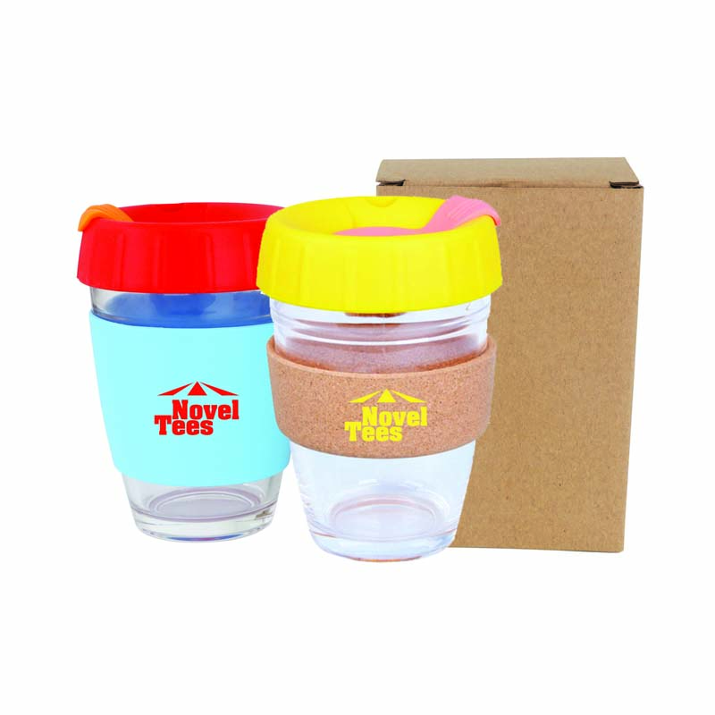 12 Oz Deluxe Reusable Glass Coffee Cup