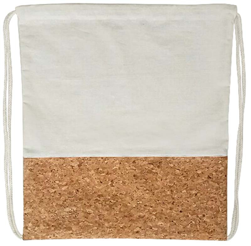 Calico Drawstring Bag with Cork