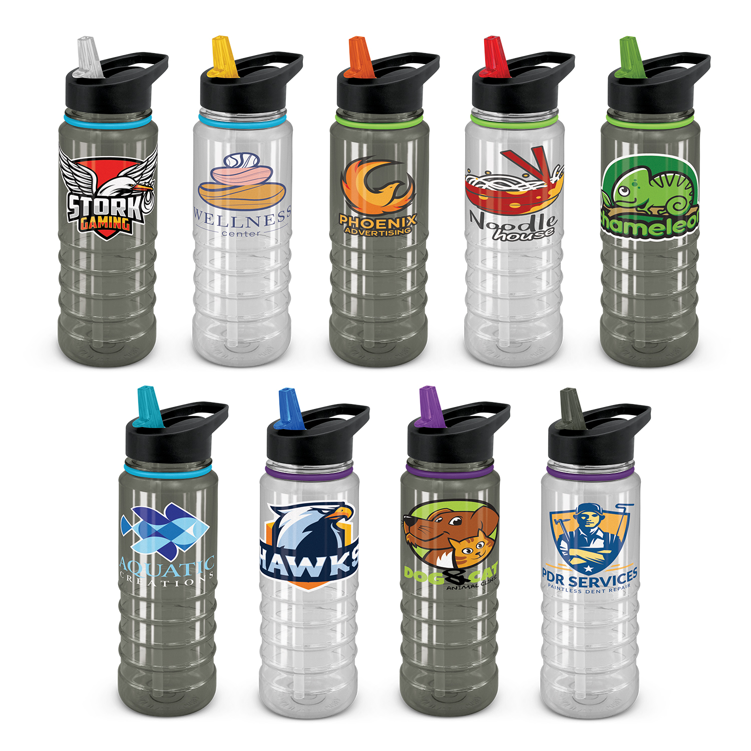 750ml Clear & Black Triton Elite Drink Bottle