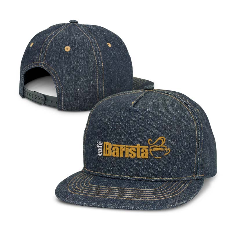 Denim Flat Peak Cap