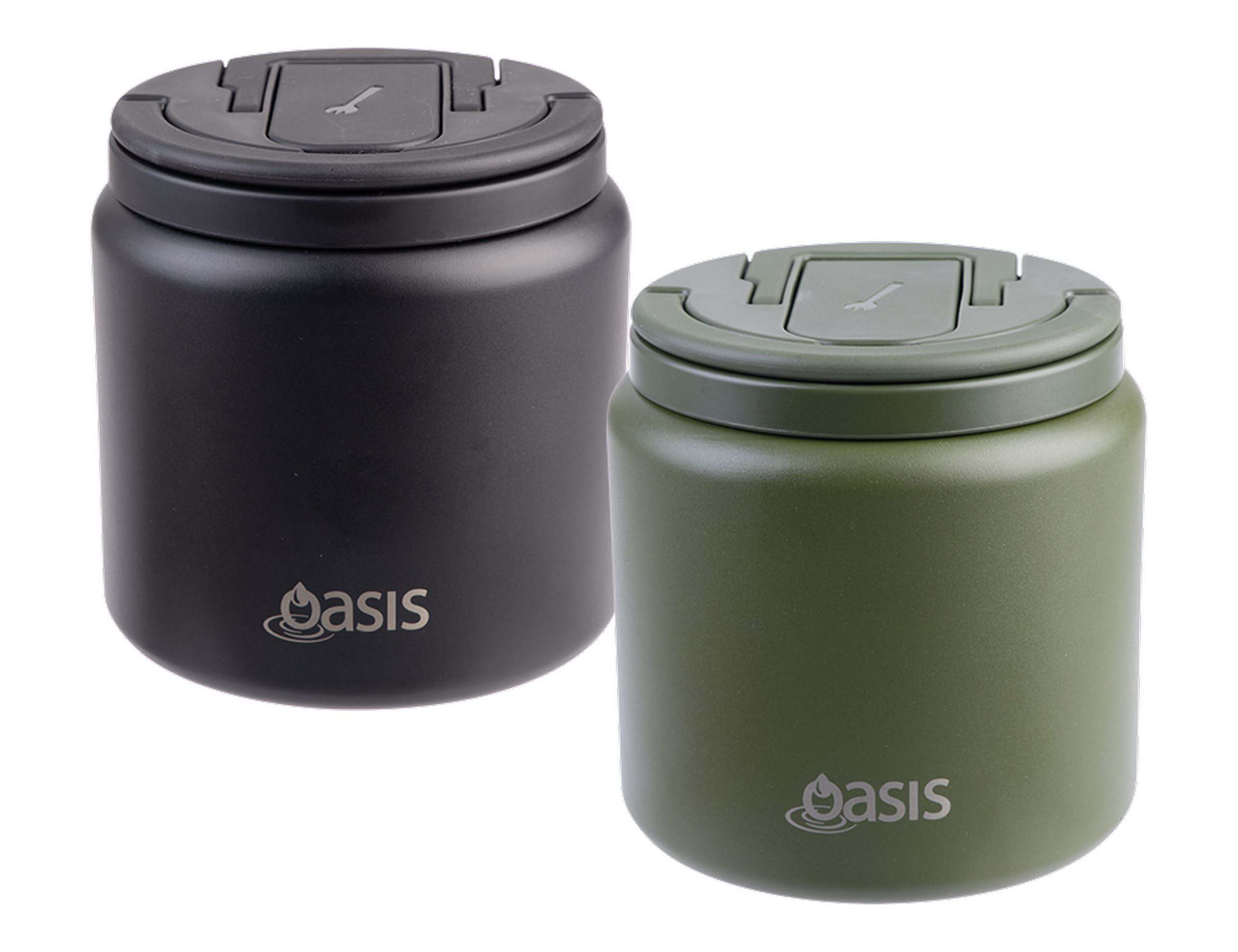 Oasis S/S D/Wall Ins. Food Flask W/ Quick Release Lid & Spork 700ml