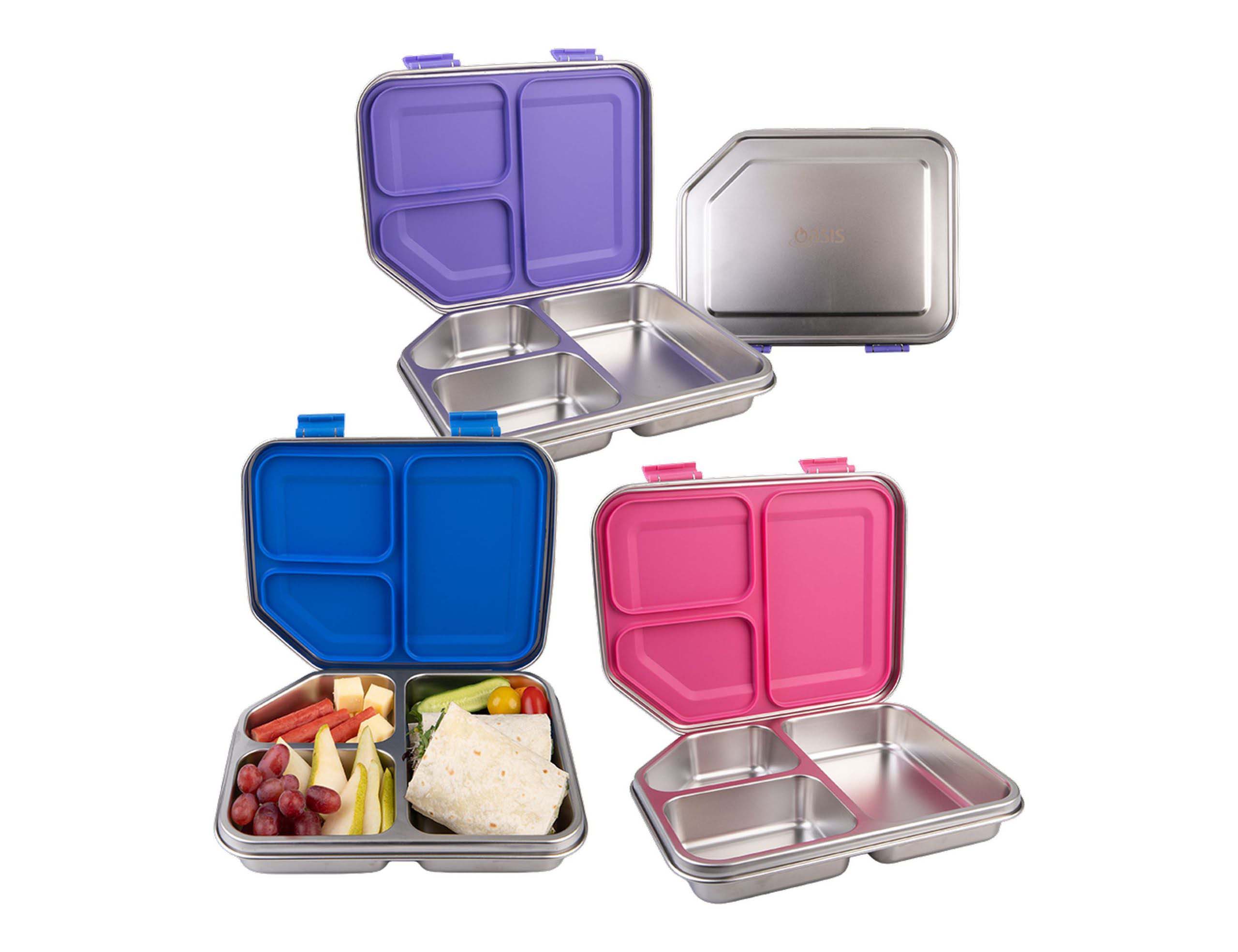 Oasis S/S 3 Compartment Bento Lunch Box 1200ml