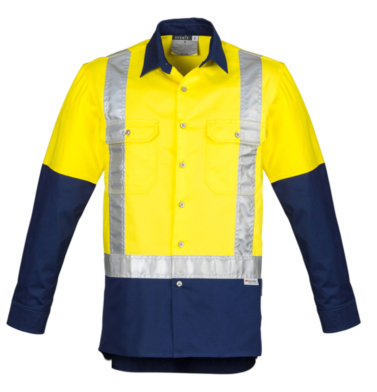 Syzmik Hi Vis Spliced Industrial Long Sleeve Shirt